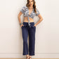 Double Gauze Beach Pant in color Navy on a model