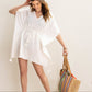 Supersoft Gauze Butterfly Tassel Caftan in color Cream on a model