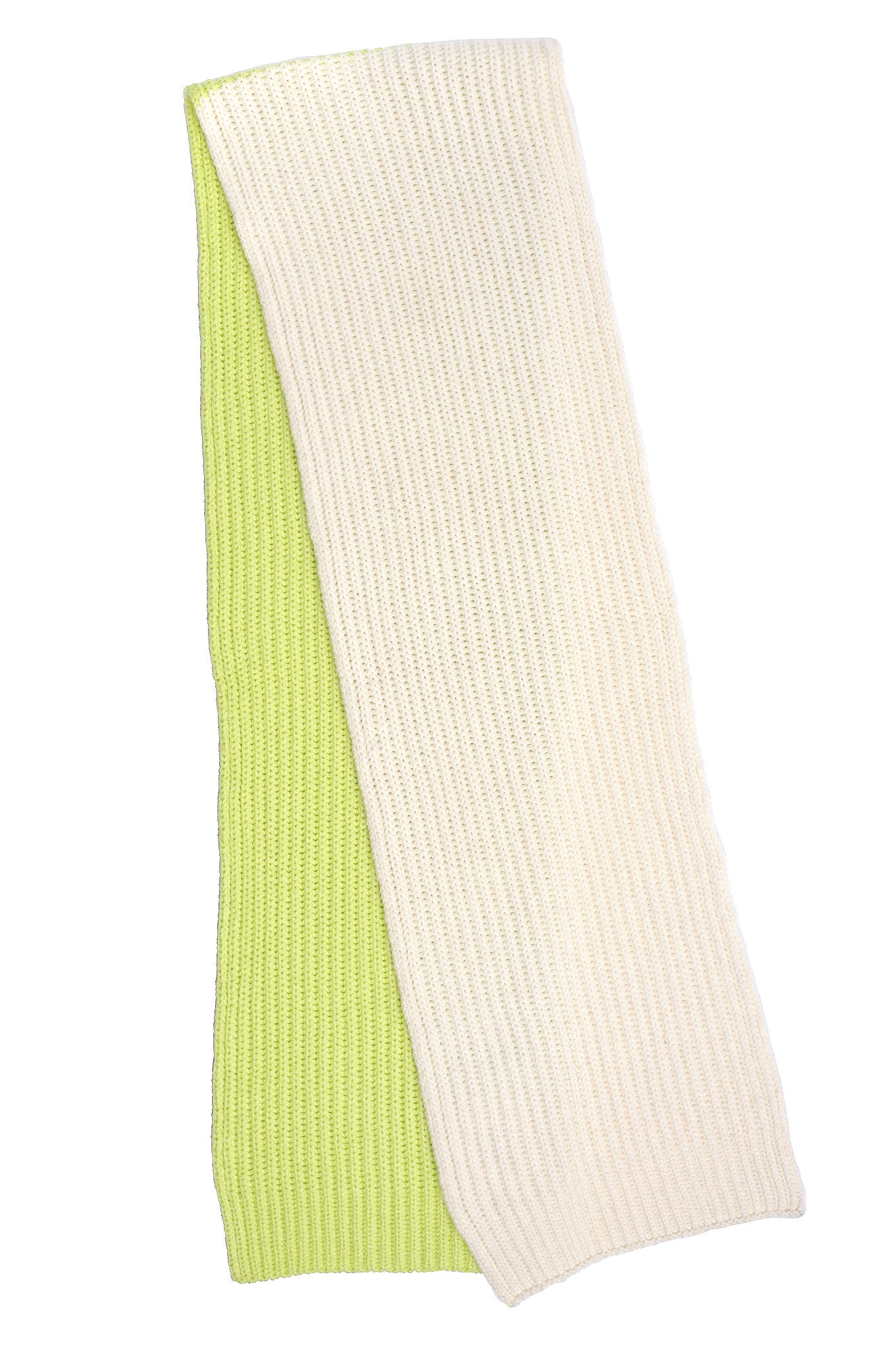 Colorbblock Rib Scarf in color Electric Lime/Ivory