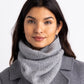 Wool/Cashmere  Neck Warmer in color Grey Heather on a model