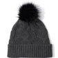 Loopy Cable Pom Hat in color Charcoal