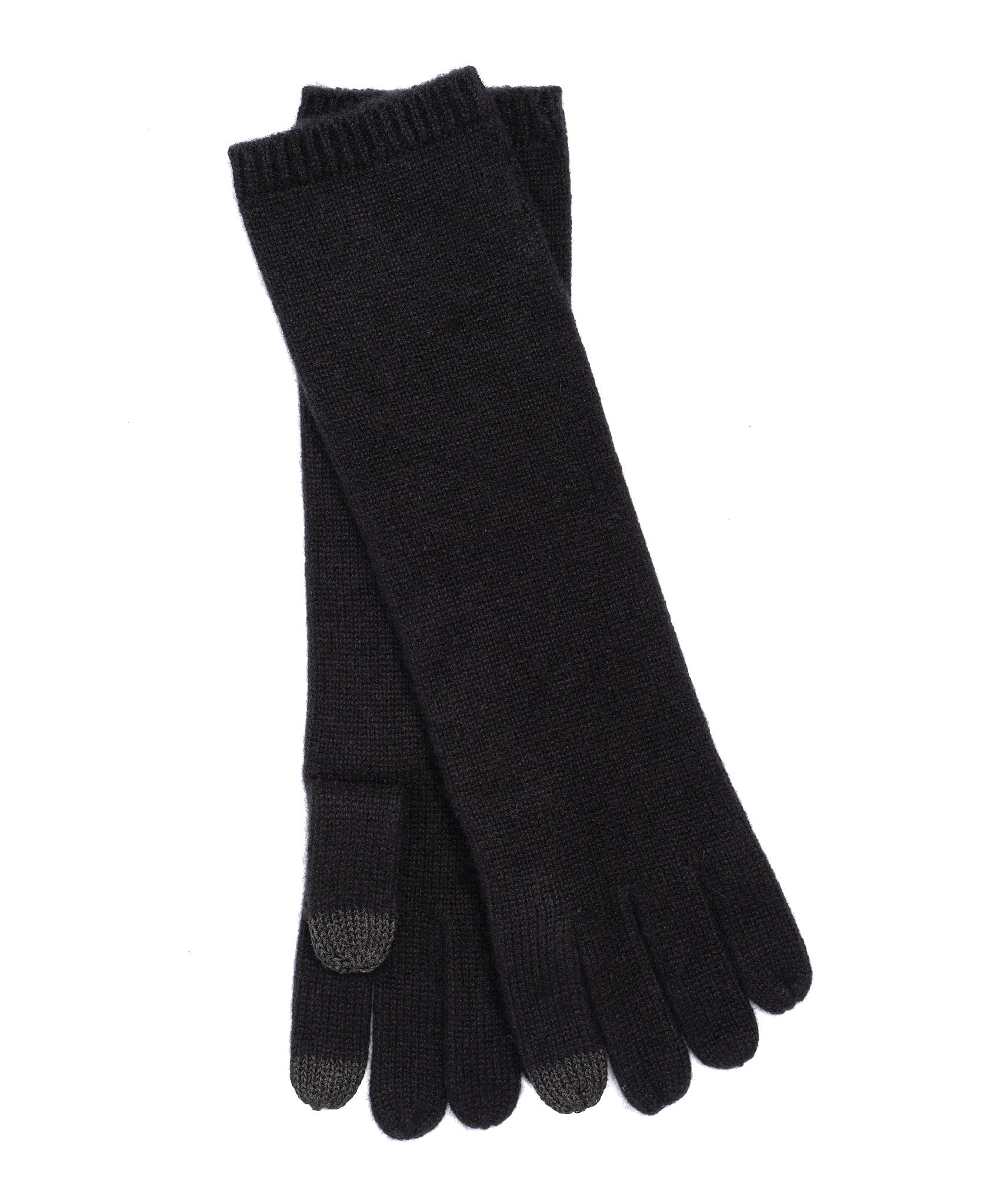 Cashmere Long Glove in color Black