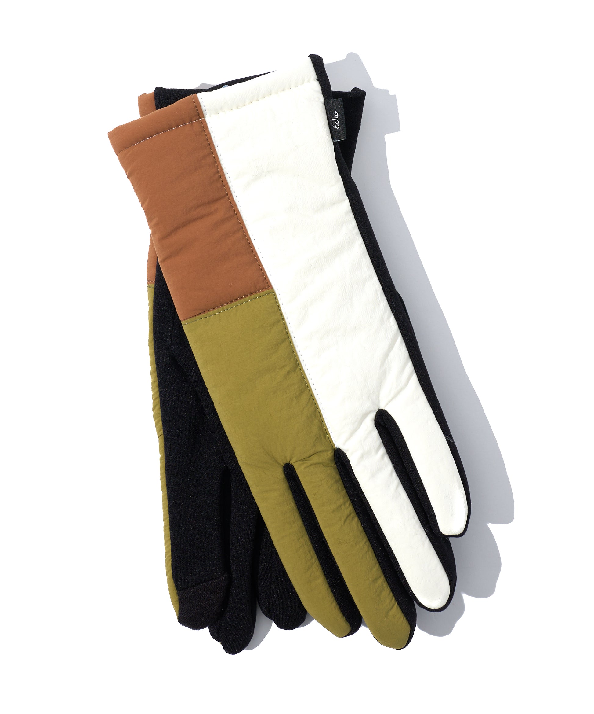Cloud Patchwork  Glove in color Cream/Olive