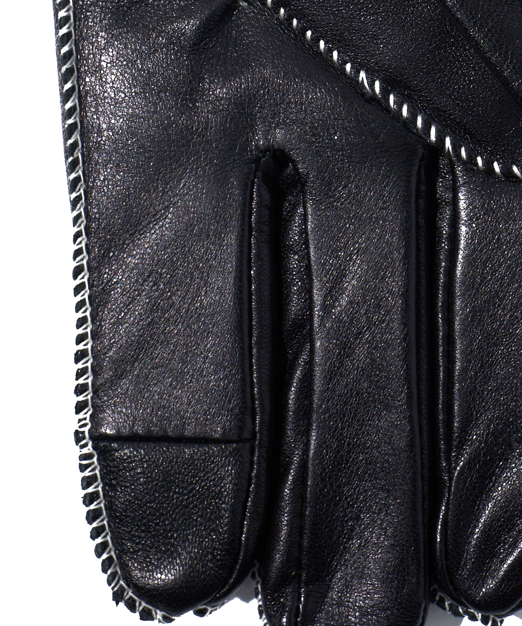 Stitched Leather Glove in color Black