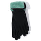Fold Down Faux Fur Cuff Glove in color Sage
