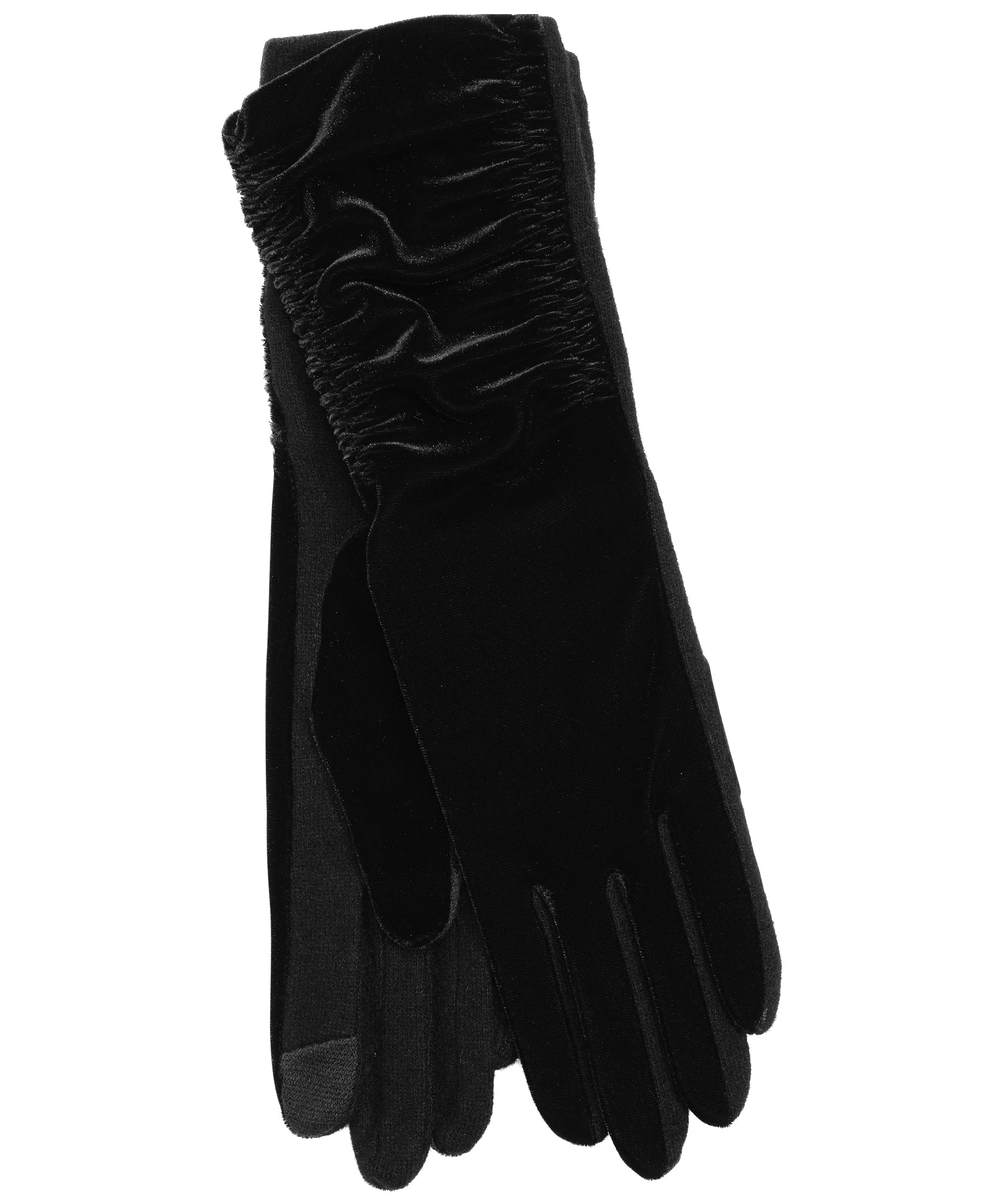Velvet Stretch Long Glove in color Black