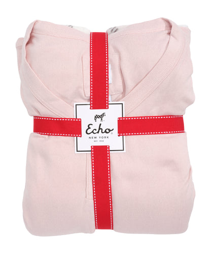 Arctic Plaid Henley Pant Gift Set in color Pink