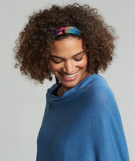 Hair Headband in color Blue Multi on a model