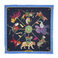 The Menagerie Silk Square in color Navy