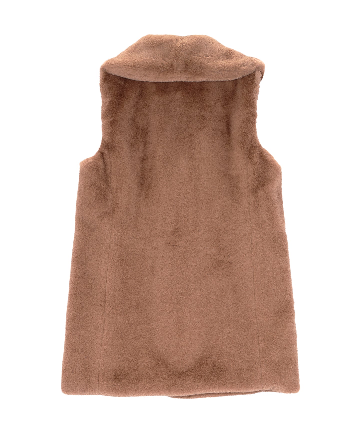 Longline Faux Mink Vest in color Cocoa