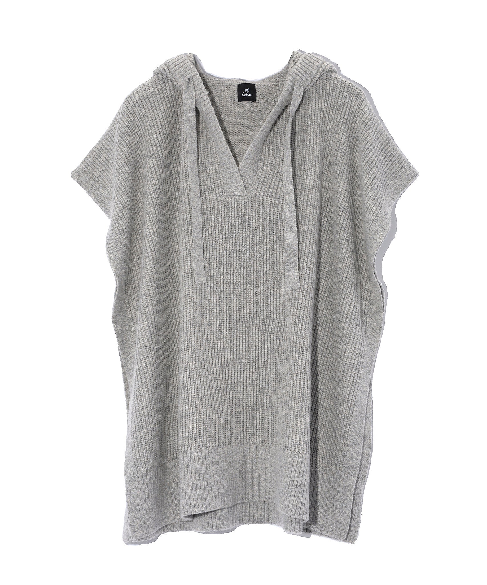 Waffle Hoodie Poncho in color Grey Heather