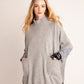 Cocoon Poncho in color Grey Heather on a model