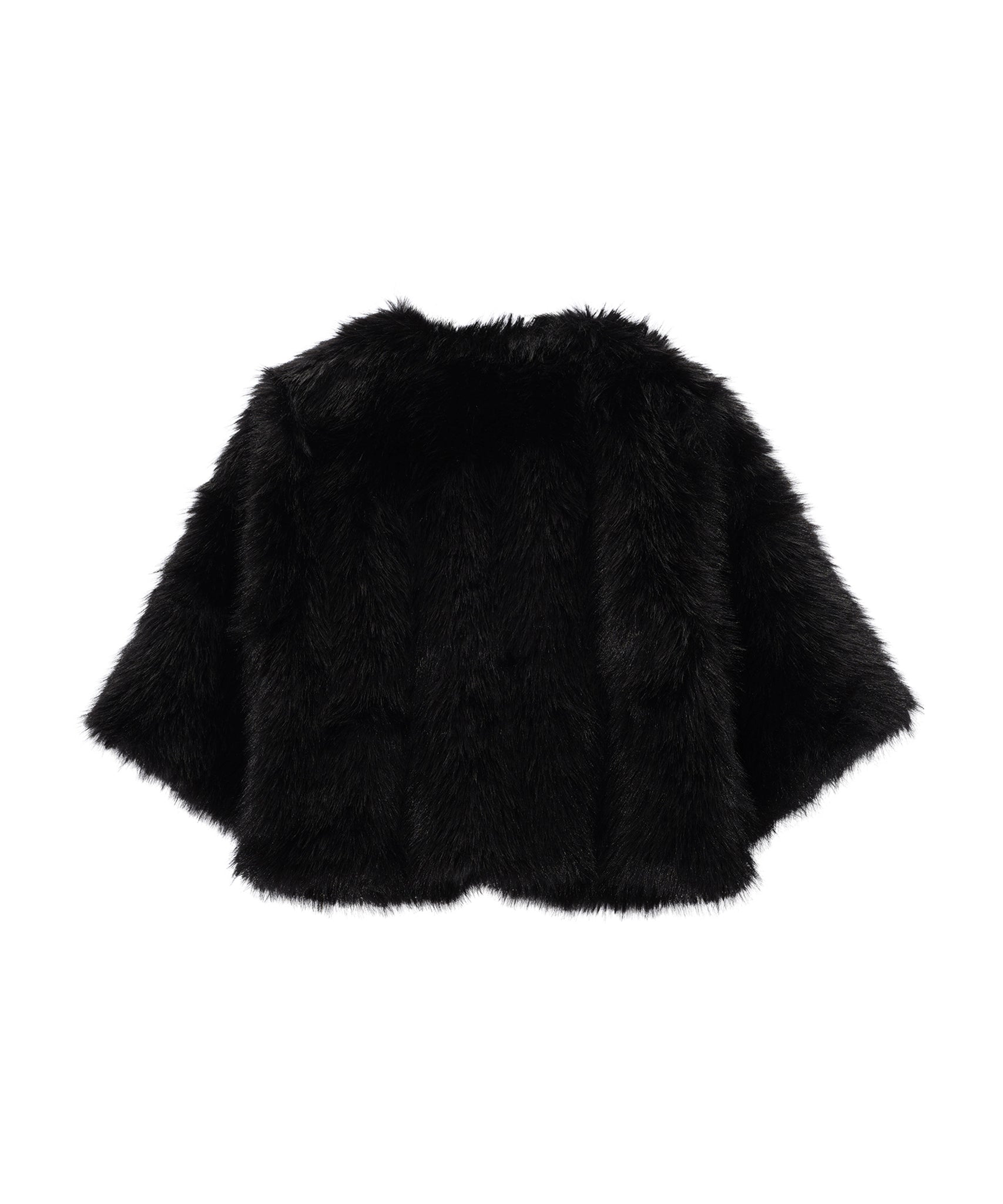 Faux Fur Cropped Nirvana Jacket in color Black