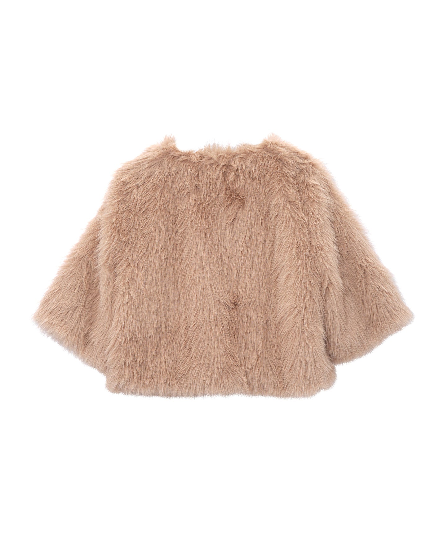 Faux Fur Cropped Nirvana Jacket in color Buff