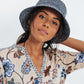 Marled Bucket Hat in color Academy Blue on a model