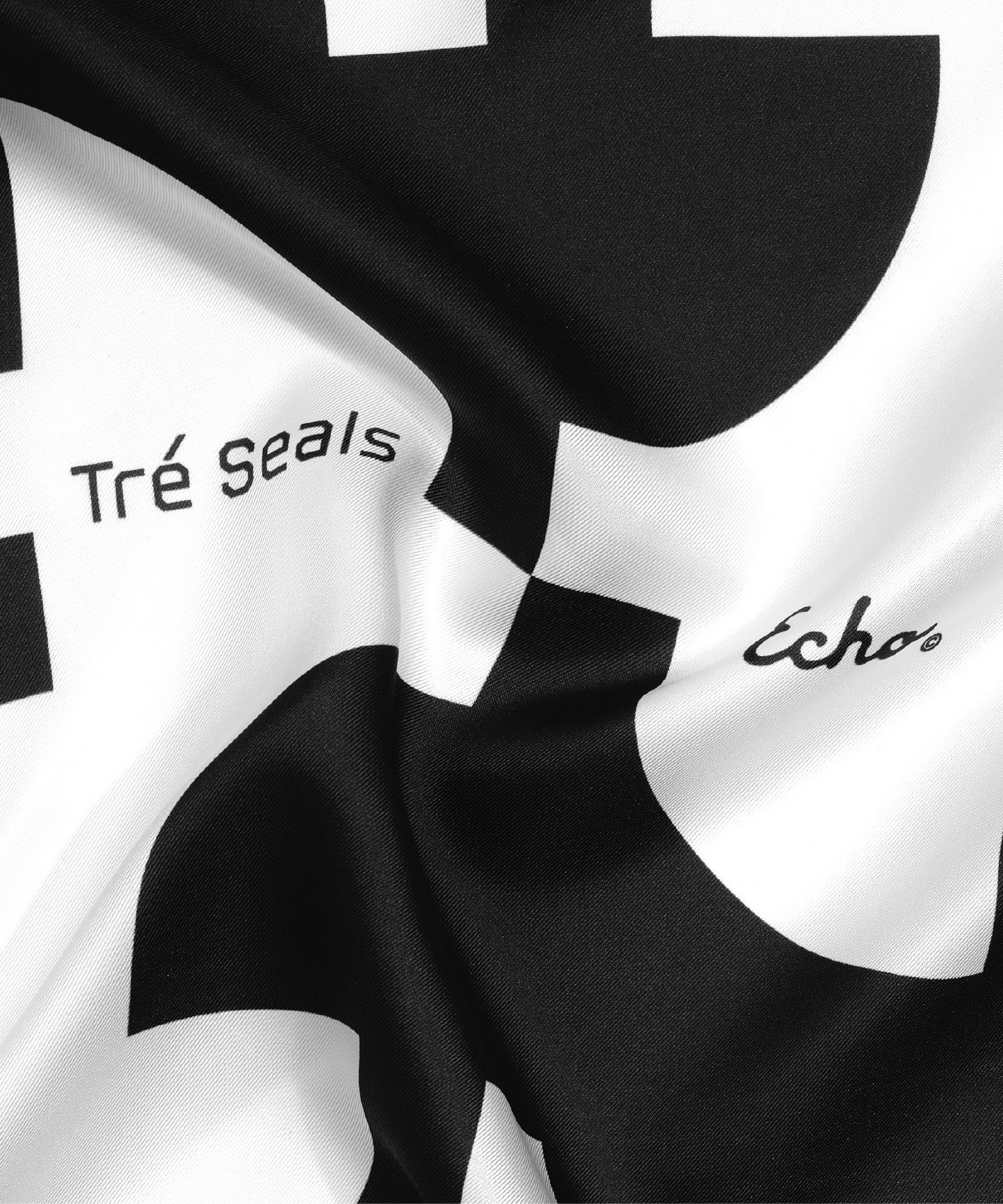 close-up of Echo100 scarf designed by Tré Seals