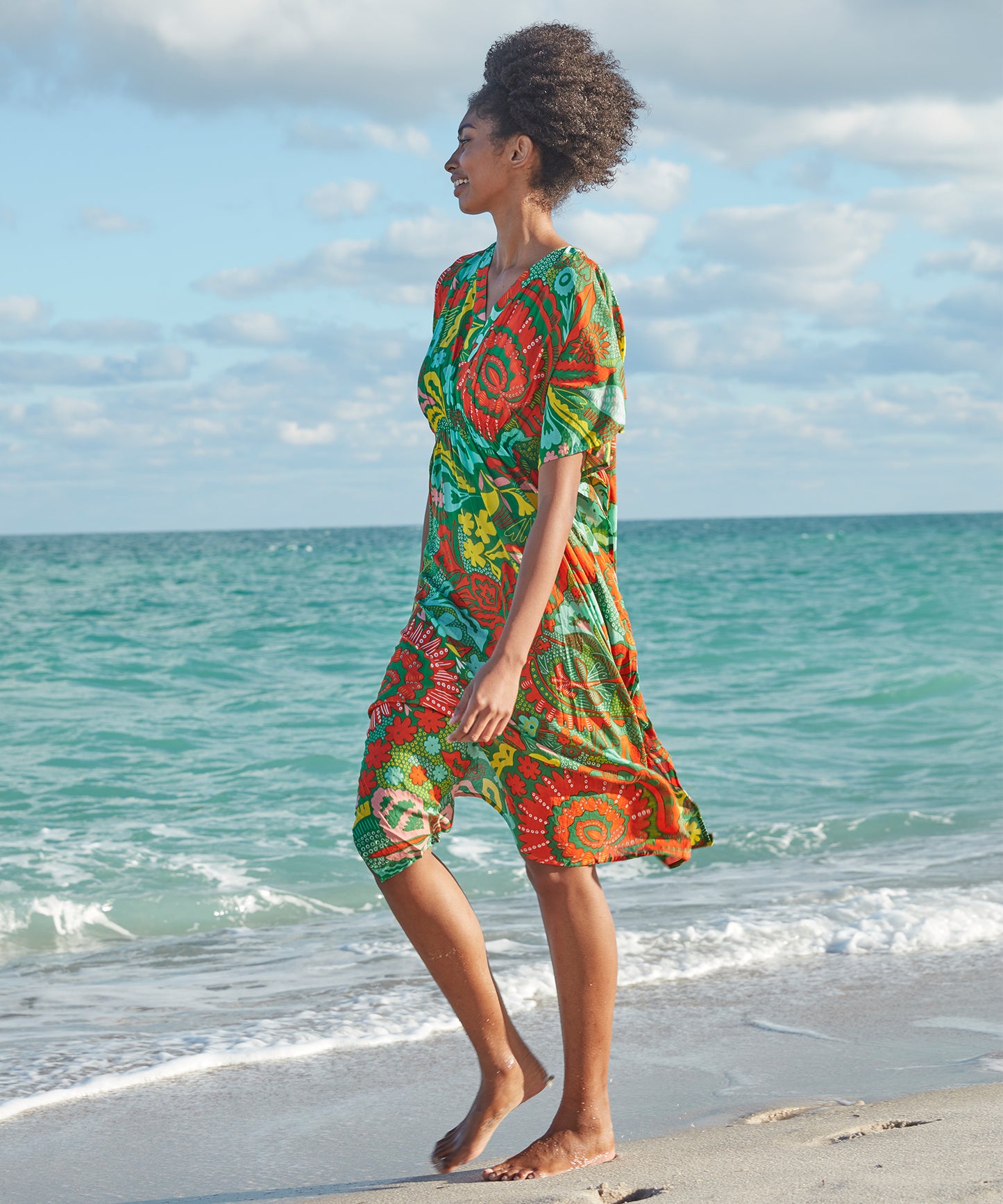 Hypnotic Floral Maxi Butterfly Caftan