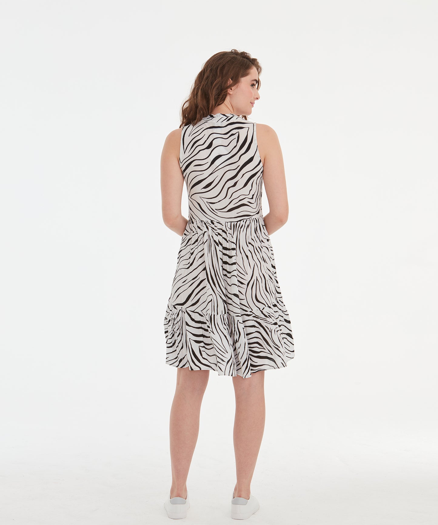 Zebra Short Tiered Dress