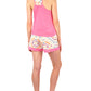 Butterfly Tank Boho Short Set in color Pink