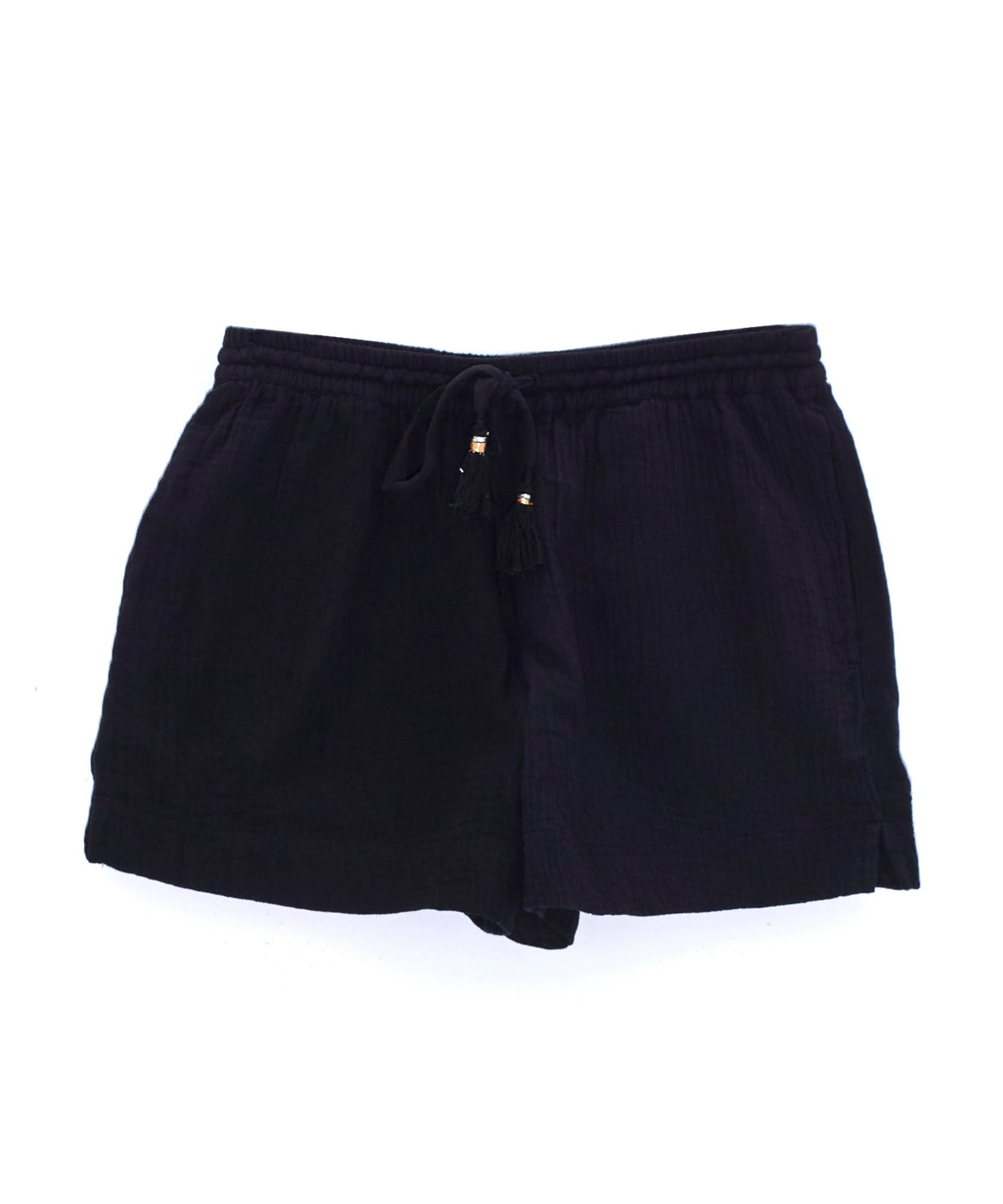 Double Gauze Beach Shorts in color Black