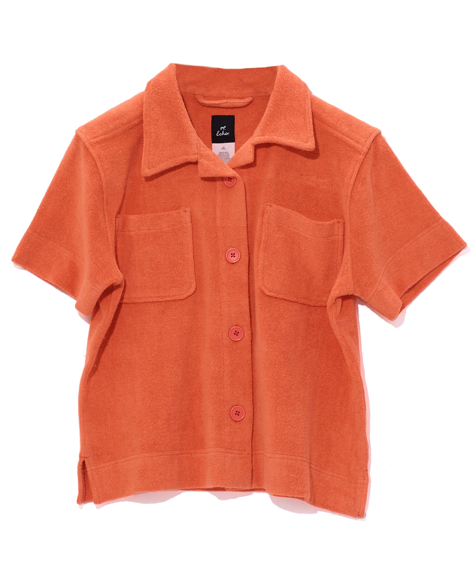 Terry Camp Shirt in color Tangerine