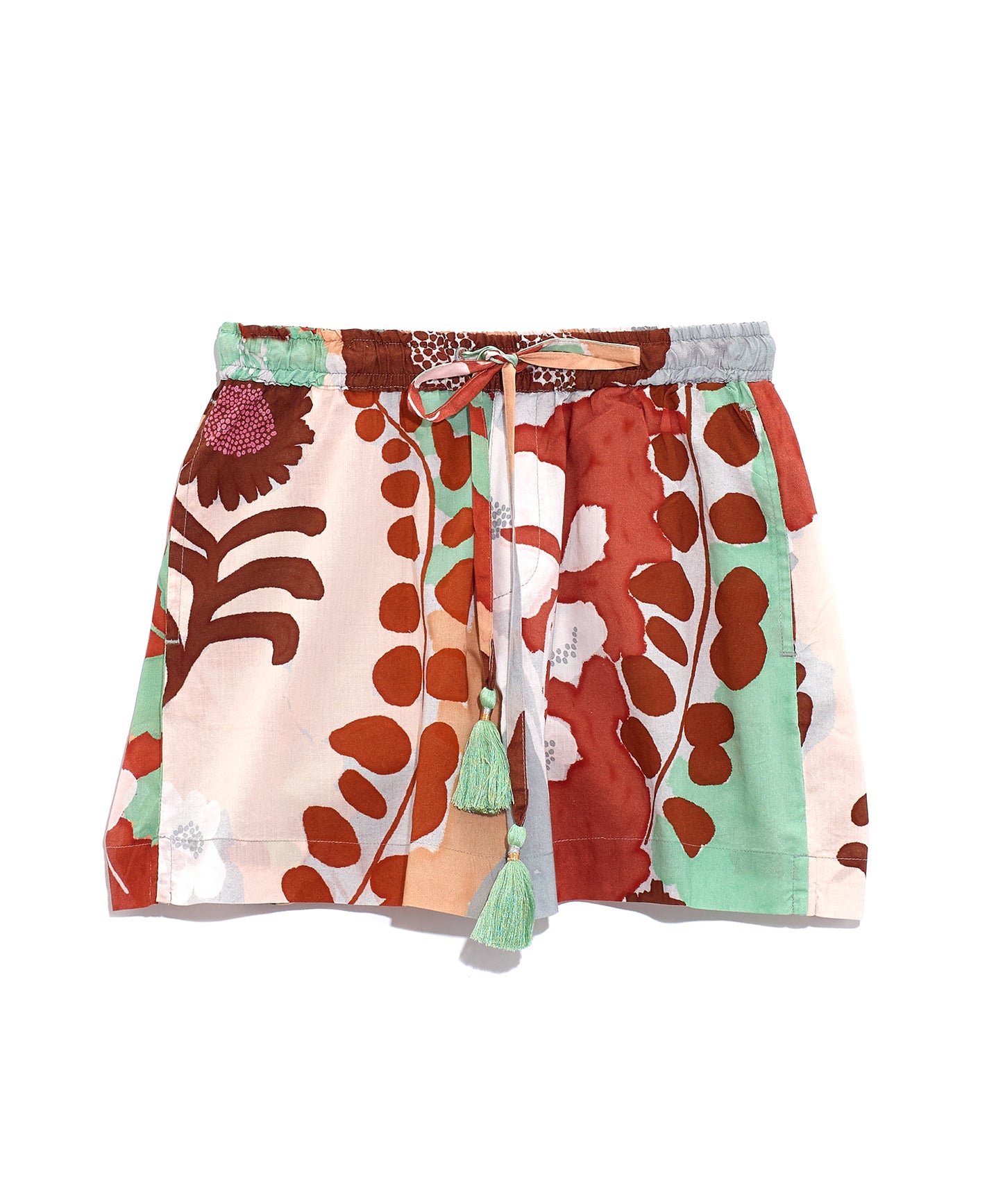 Wild Floral Beach Shorts in color Sienna