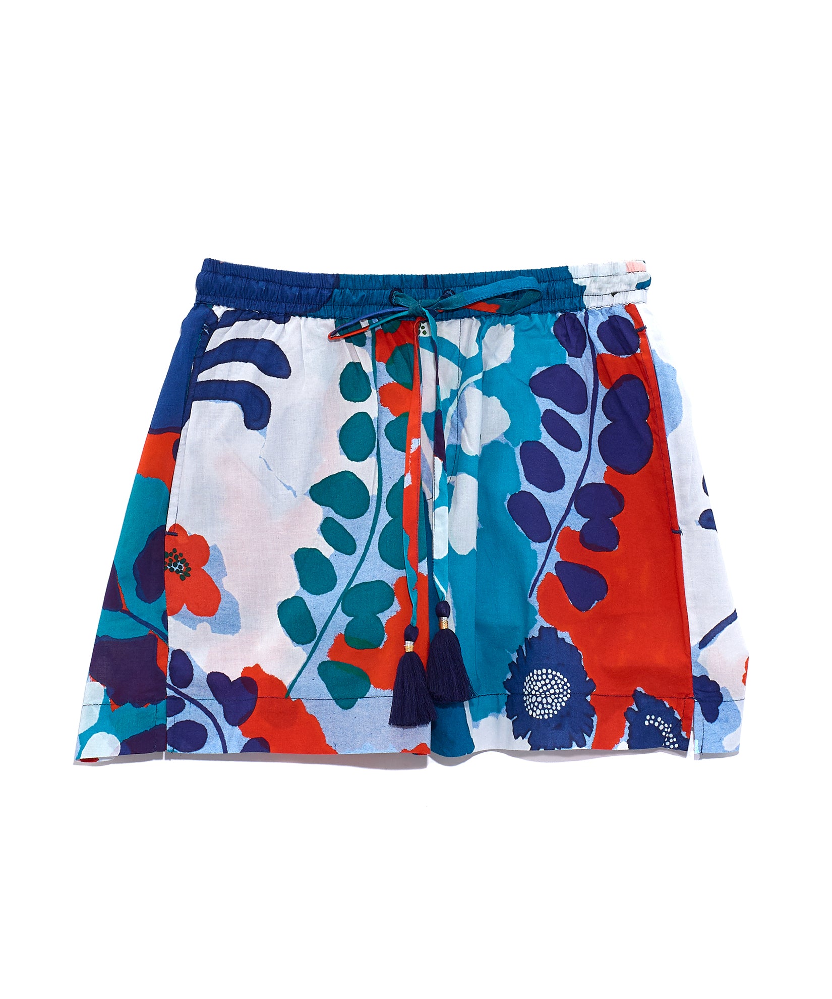 Wild Floral Beach Shorts in color Atlantis