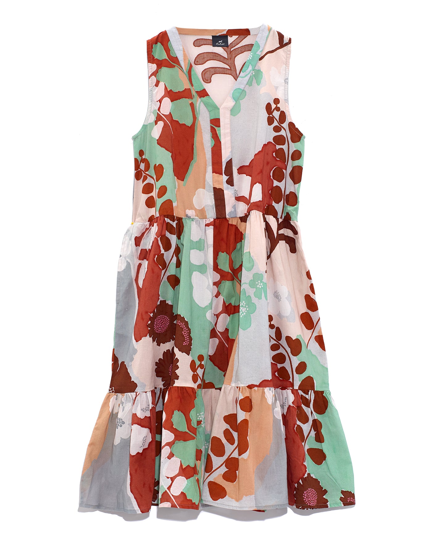 Wild Floral Tiered Sun Dress in color Sienna