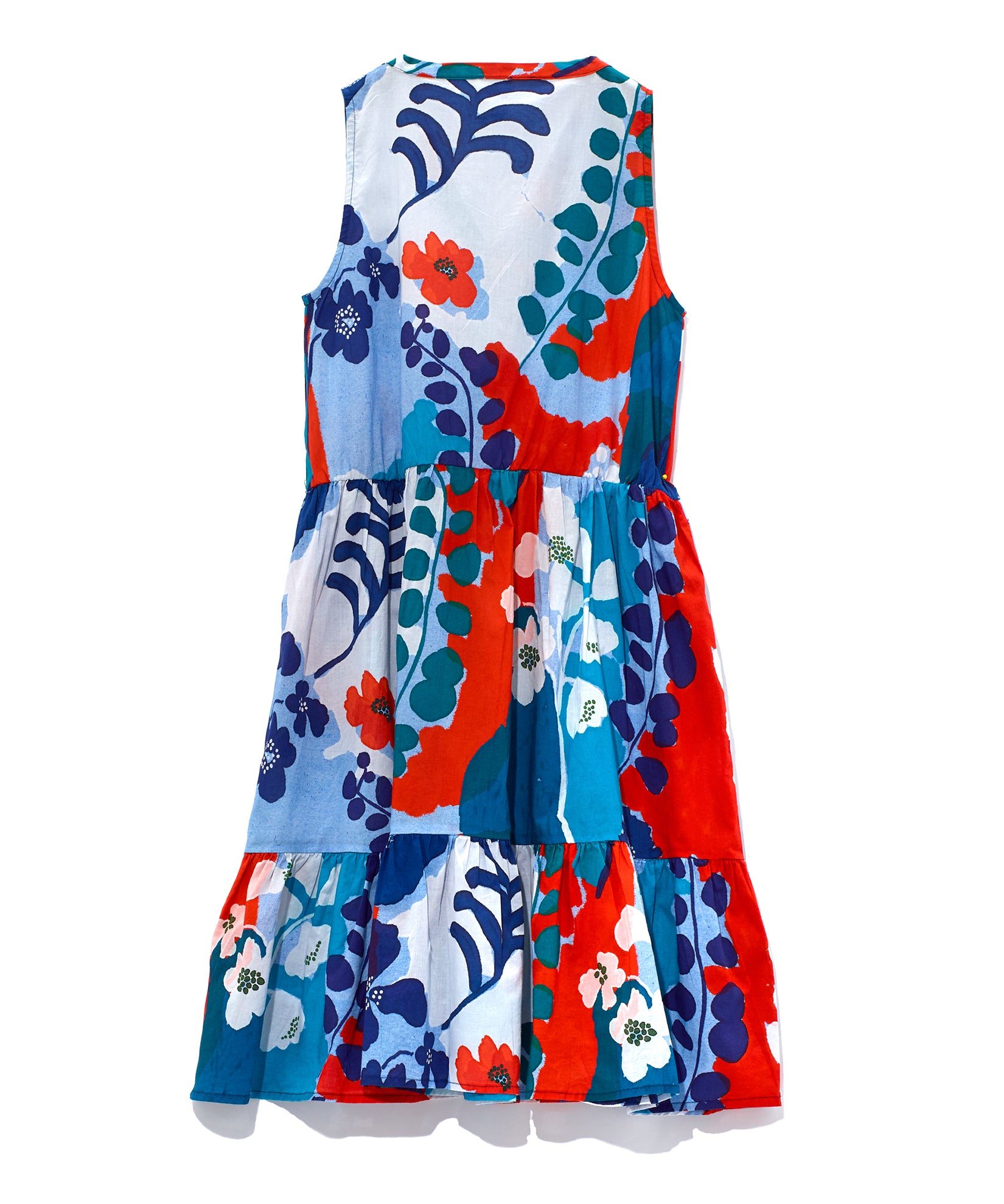 Wild Floral Tiered Sun Dress in color Atlantis