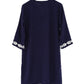 Casablanca Embroidered Tunic in color Navy