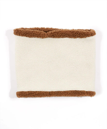 Reversible Recyled Poly/Sherpa Snood in color Ivory