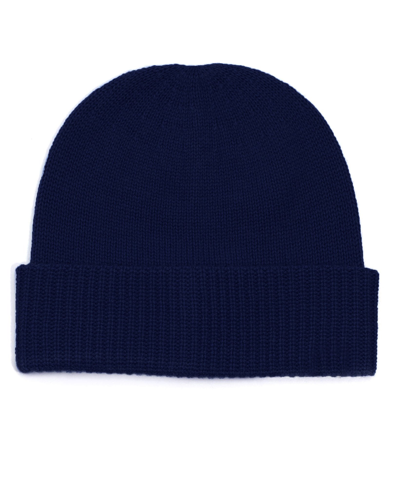Wool/Cashmere Lofty Beanie in color Storm Blue