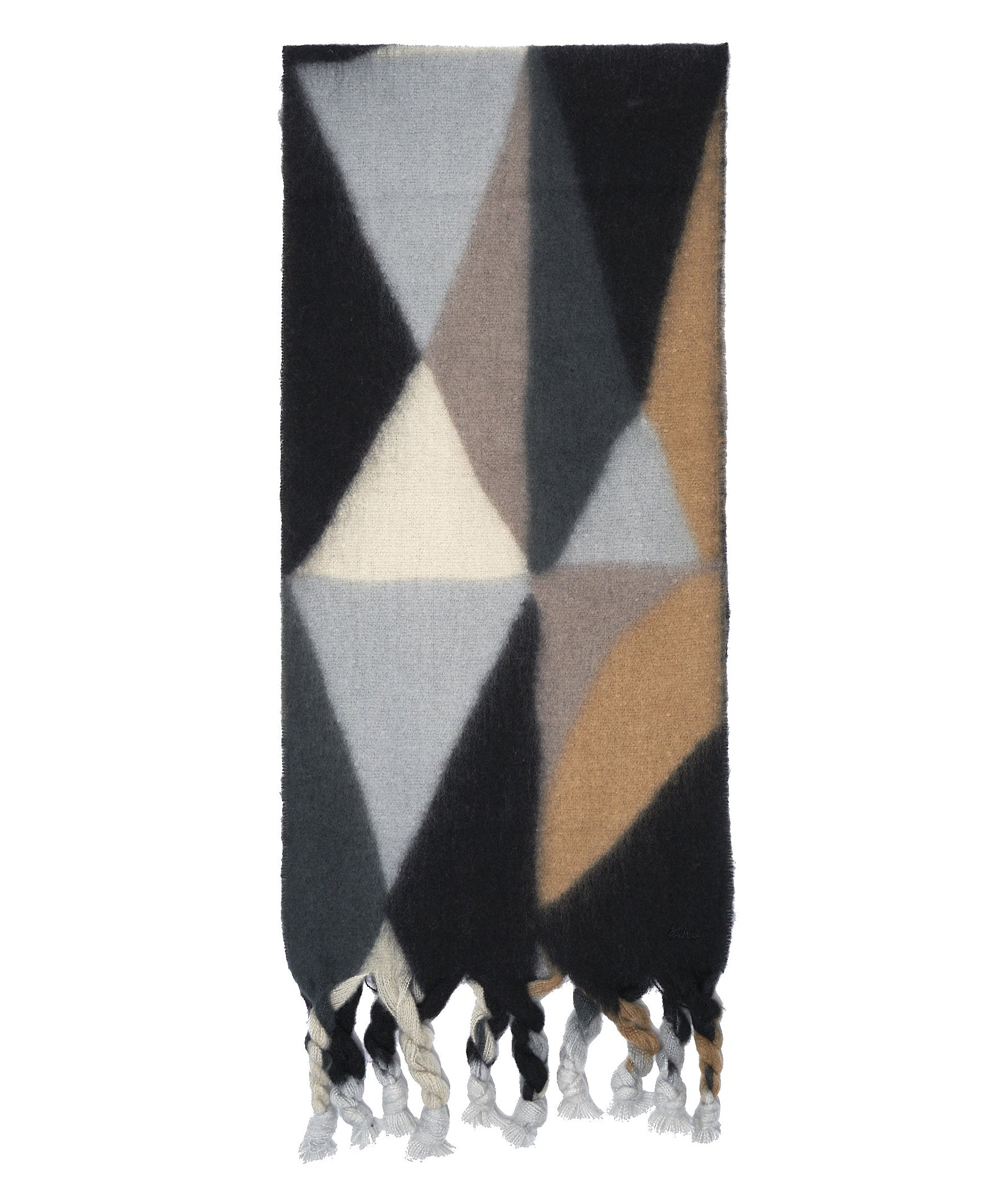 Abstract Plush Scarf in color Black