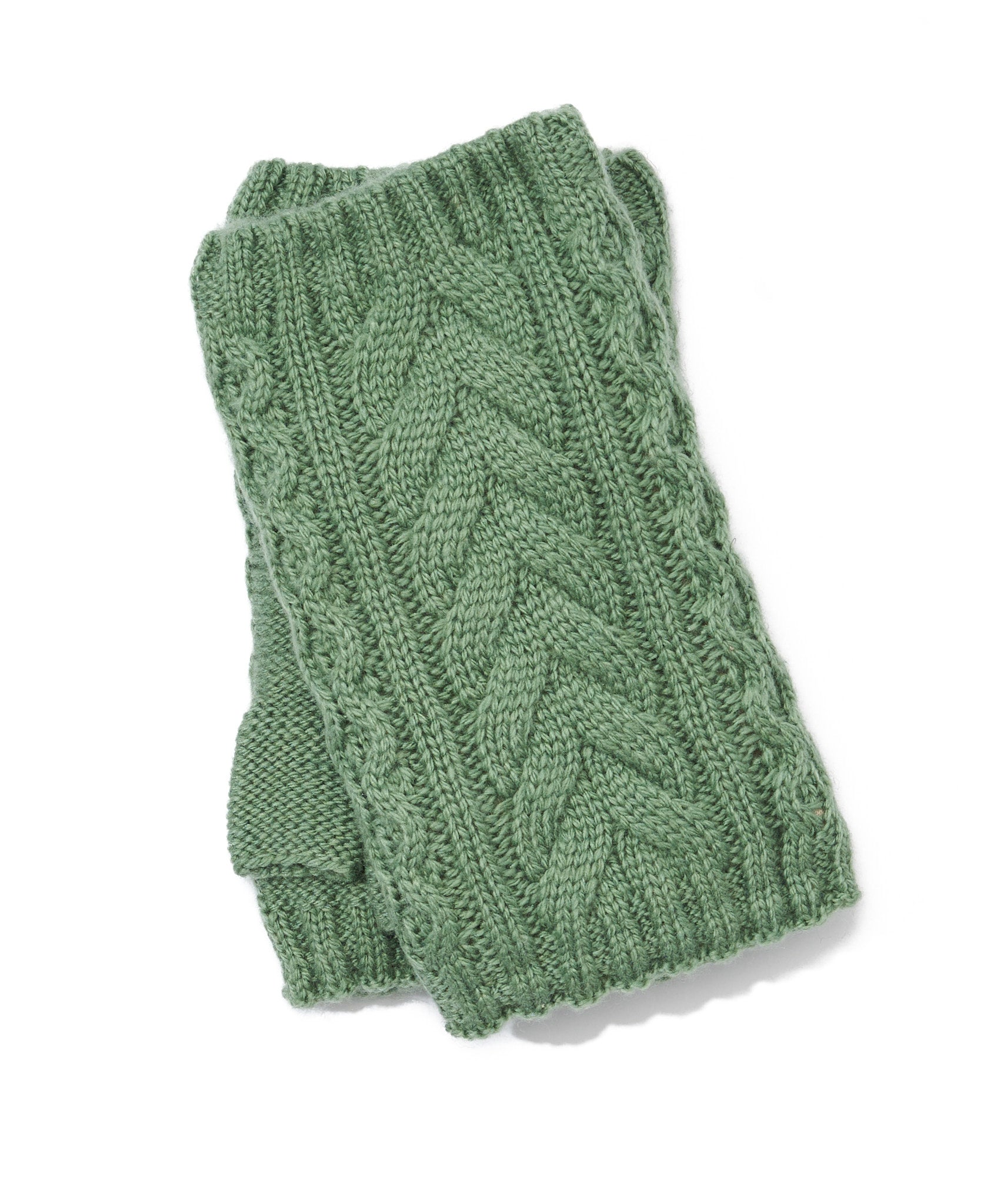 Recycled Wishbone Cable Handwarmer in color Cucumber