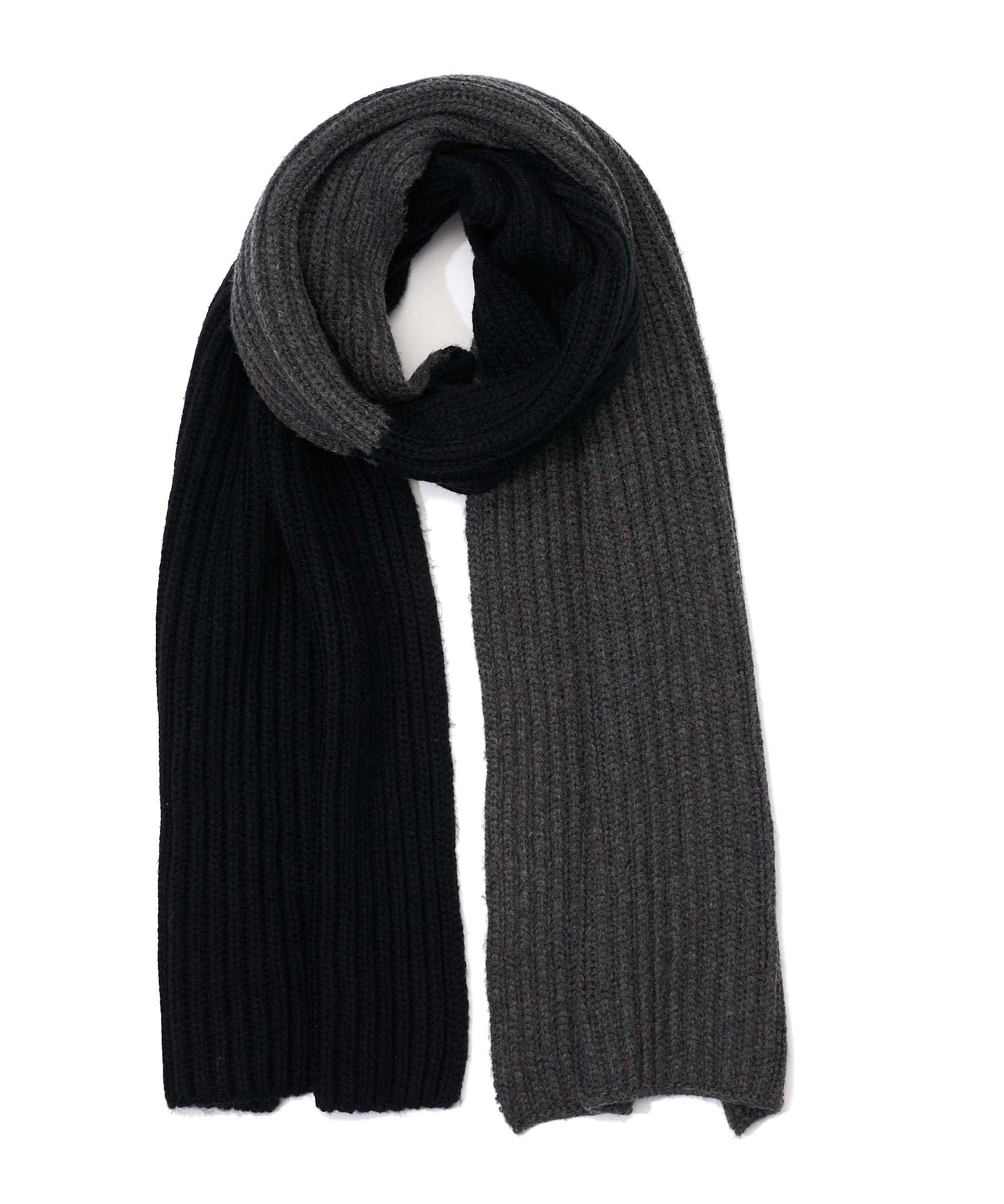 Colorbblock Rib Scarf in color Black/Charcoal
