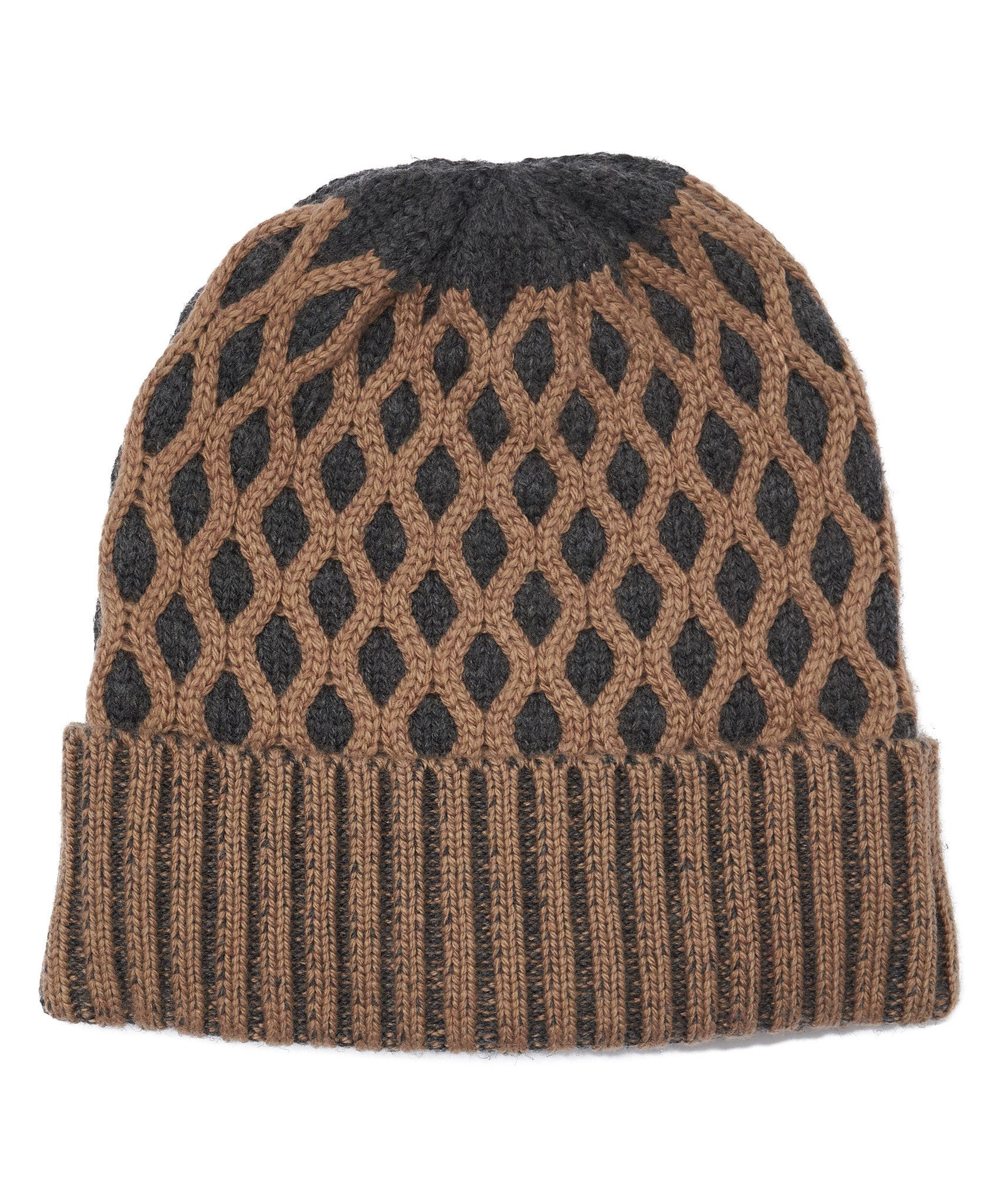 Recycled Bi-color Honeycomb Beanie in color Charcoal