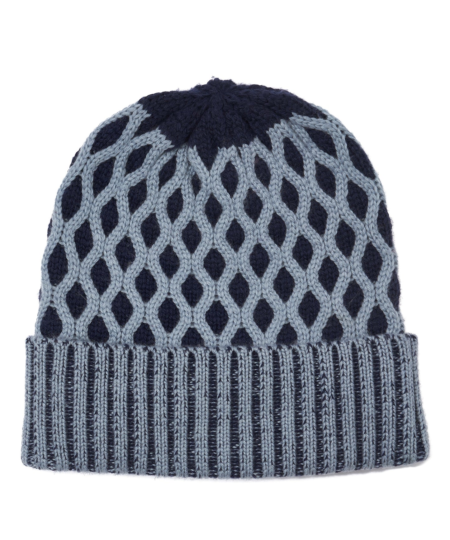 Recycled Bi-color Honeycomb Beanie in color Navy