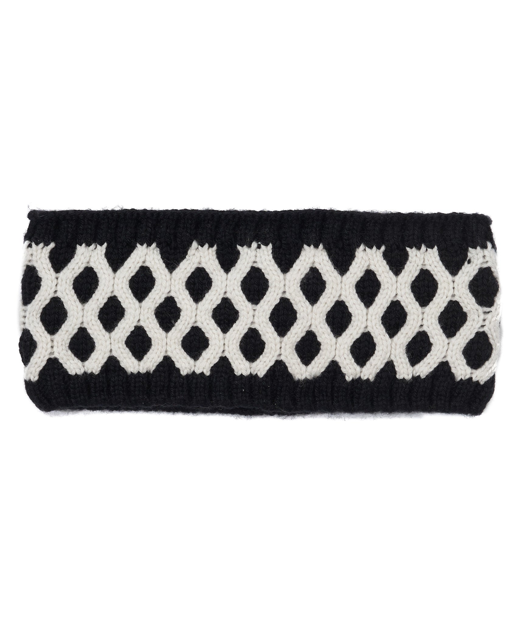 Recycled Bi-color Honeycomb Headband in color Black/White