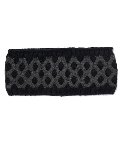 Recycled Bi-color Honeycomb Headband in color Black/Charcoal