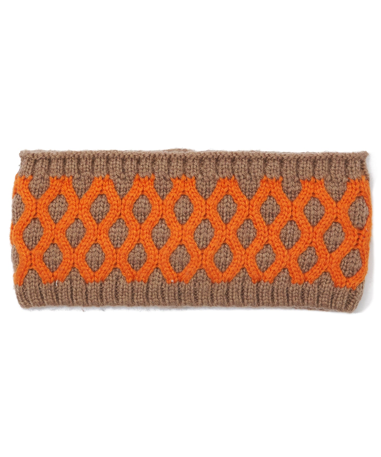 Recycled Bi-color Honeycomb Headband in color Camel Heather