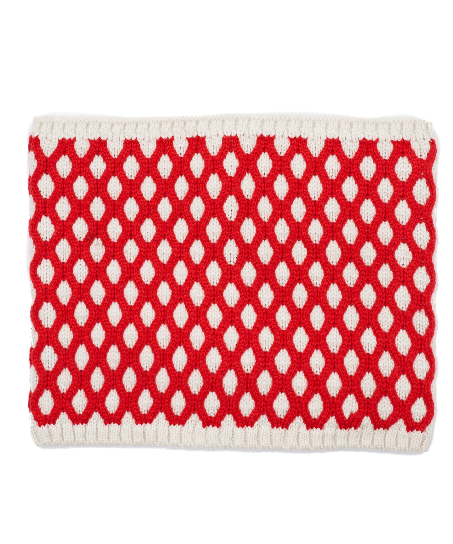 Recycled Bi-color Honeycomb Neck Warmer in color Ivory