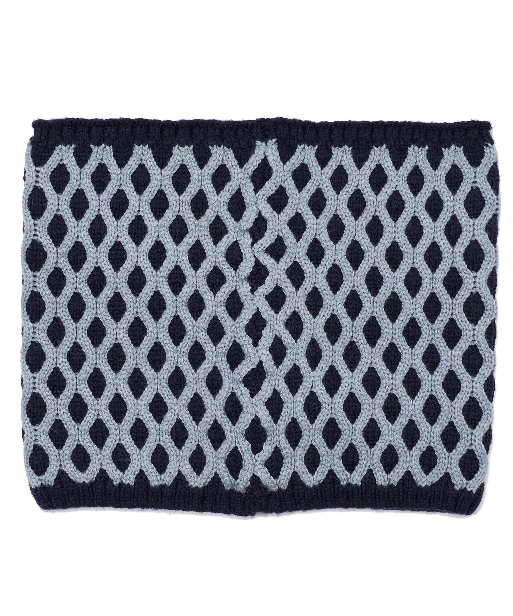 Recycled Bi-color Honeycomb Neck Warmer in color Navy