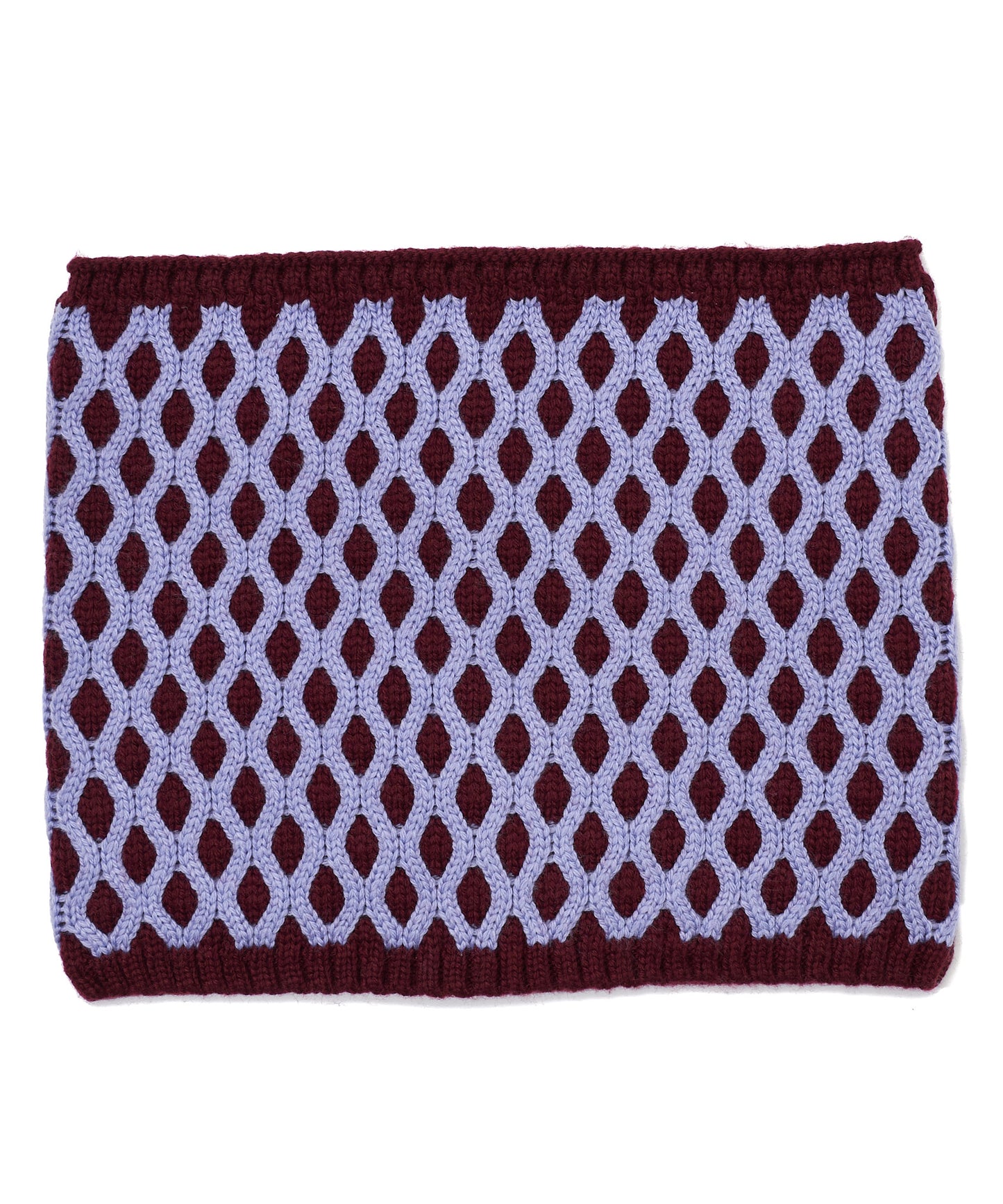 Recycled Bi-color Honeycomb Neck Warmer in color Mulled Wine