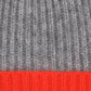 Cashmere Blend 2-tone Ribbed Beanie in color Grey Heather