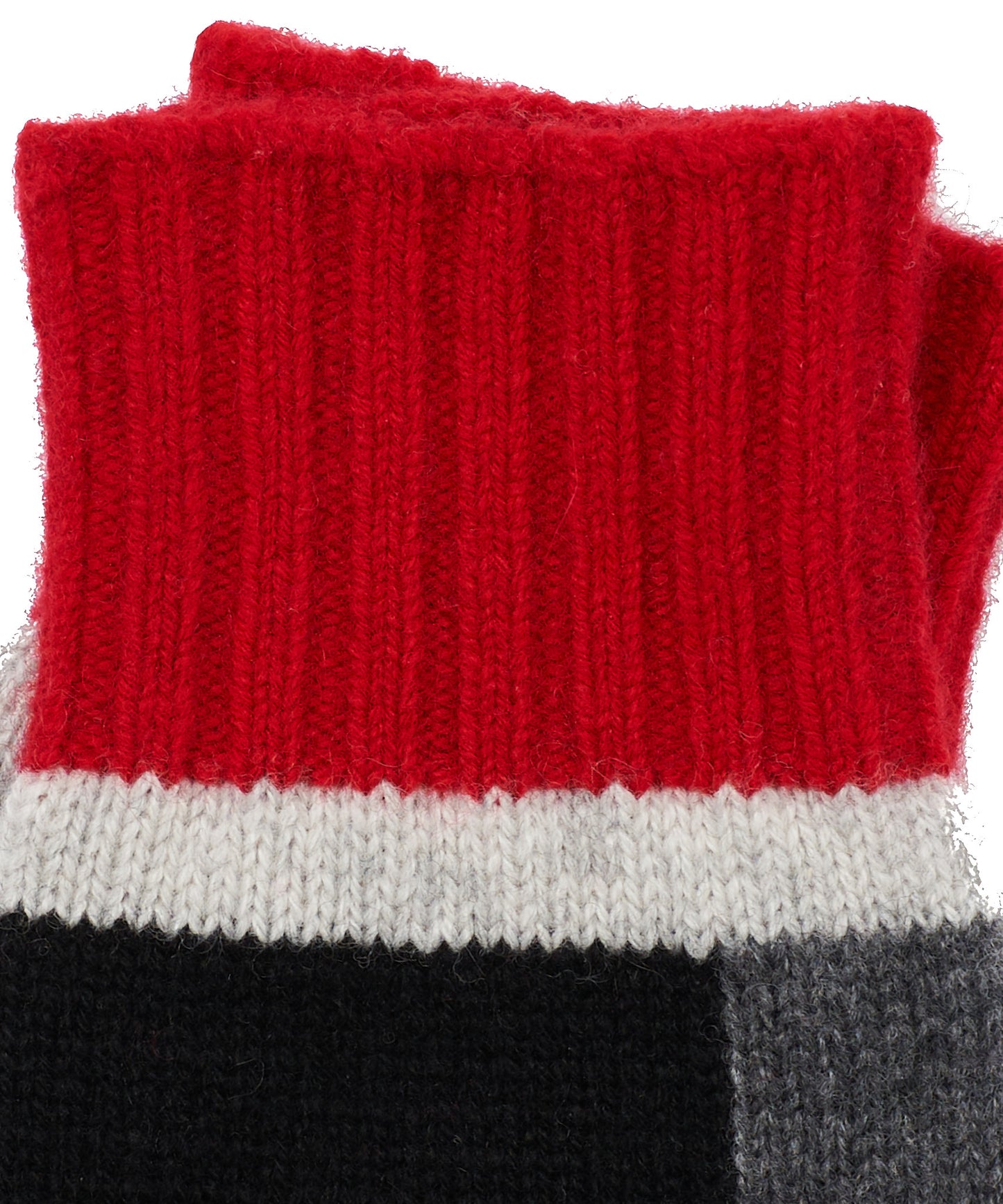 Cashmere Blend Colorblock Gloves in color Black
