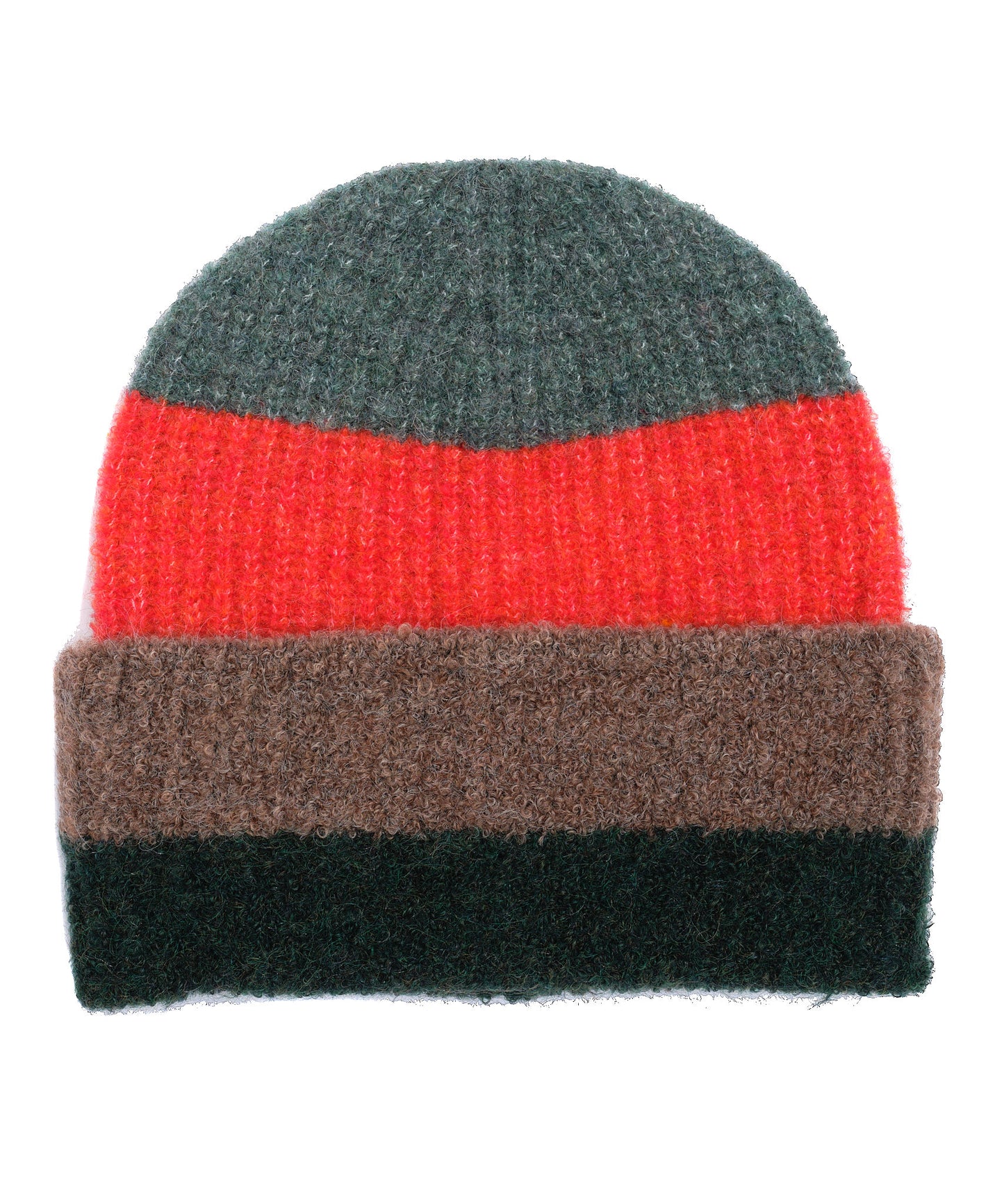 Plush Colorblock Beanie in color Trekking Green