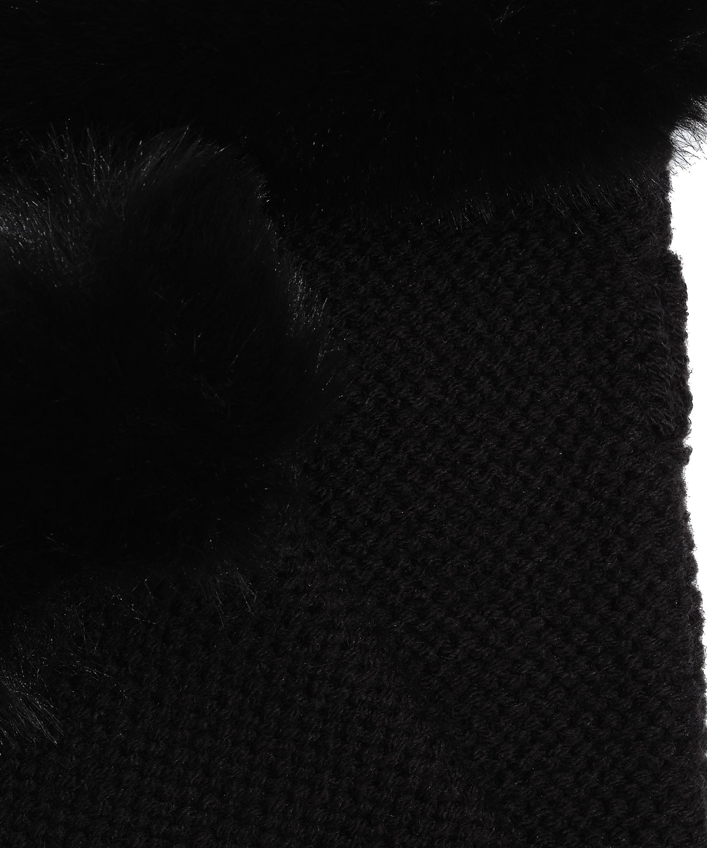 Chunky Arm Warmer With Faux Fur in color Black