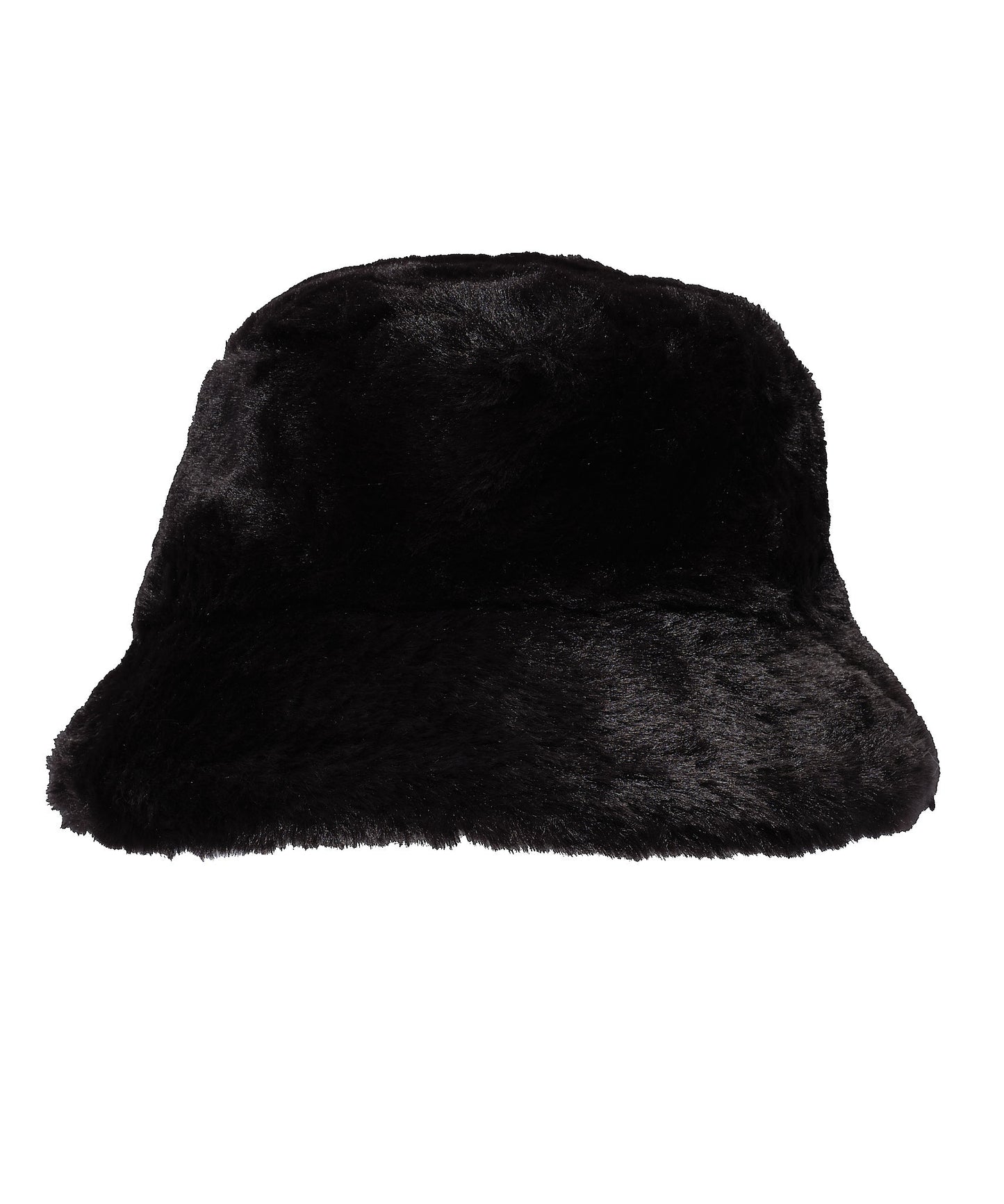 Faux Fur Bucket Hat in color Black