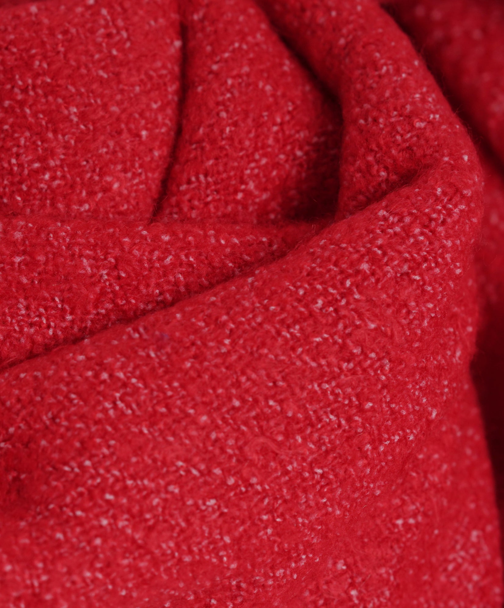 Plush Boucle Scarf in color Red