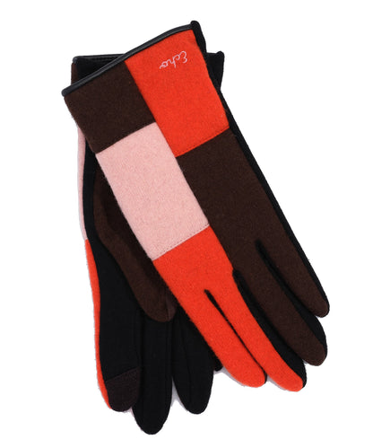 Quilted Colorblocked Glove in color Chocolate